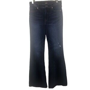 Express Wide Leg Jeans Women's Size 8 Blue Dark Wash Cotton Y2K